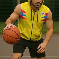 Colombia Rene Higuita Scorpion Kick Sleeveless Zip Hoodie Home Retro 1995 Goalkeeper Legend - Wonder Print Shop