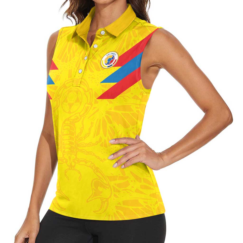 Colombia Rene Higuita Scorpion Kick Women Sleeveless Polo Shirt Home Retro 1995 Goalkeeper Legend - Wonder Print Shop