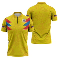 Colombia Rene Higuita Scorpion Kick Zipper Polo Shirt Home Retro 1995 Goalkeeper Legend - Wonder Print Shop