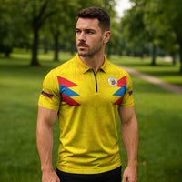 Colombia Rene Higuita Scorpion Kick Zipper Polo Shirt Home Retro 1995 Goalkeeper Legend - Wonder Print Shop