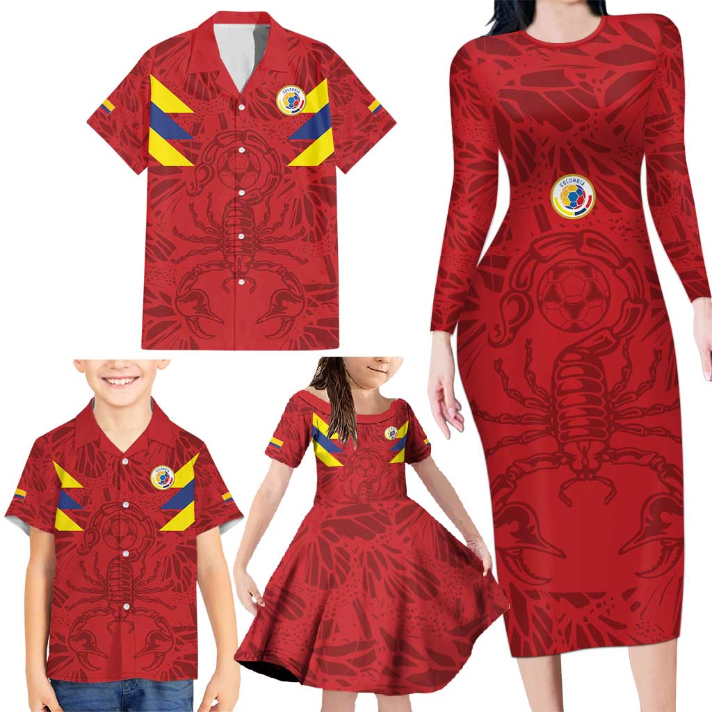 Colombia Rene Higuita Scorpion Kick Family Matching Long Sleeve Bodycon Dress and Hawaiian Shirt Away Retro 1995 Goalkeeper Legend - Wonder Print Shop