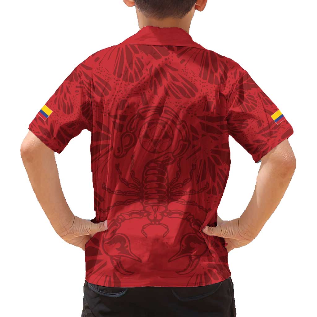 Colombia Rene Higuita Scorpion Kick Family Matching Off Shoulder Maxi Dress and Hawaiian Shirt Away Retro 1995 Goalkeeper Legend - Wonder Print Shop