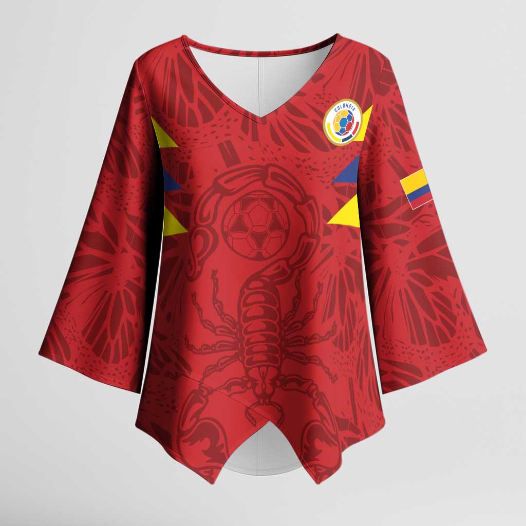 Colombia Rene Higuita Scorpion Kick Kimono Sleeve Blouse Away Retro 1995 Goalkeeper Legend - Wonder Print Shop