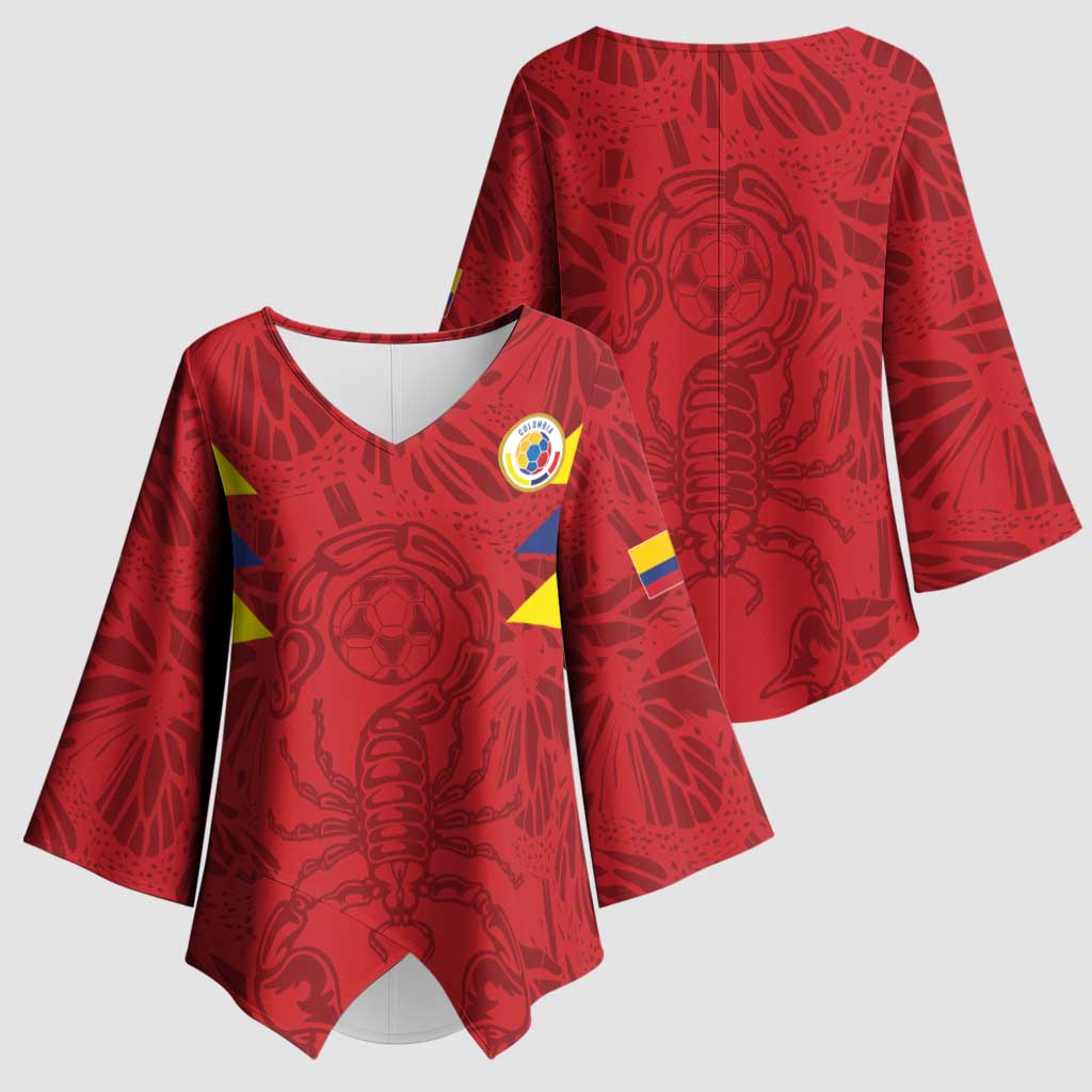 Colombia Rene Higuita Scorpion Kick Kimono Sleeve Blouse Away Retro 1995 Goalkeeper Legend - Wonder Print Shop