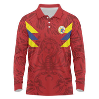 Colombia Rene Higuita Scorpion Kick Long Sleeve Polo Shirt Away Retro 1995 Goalkeeper Legend - Wonder Print Shop