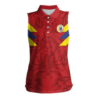 Colombia Rene Higuita Scorpion Kick Women Sleeveless Polo Shirt Away Retro 1995 Goalkeeper Legend - Wonder Print Shop