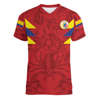 Colombia Rene Higuita Scorpion Kick Women V-Neck T-Shirt Away Retro 1995 Goalkeeper Legend - Wonder Print Shop