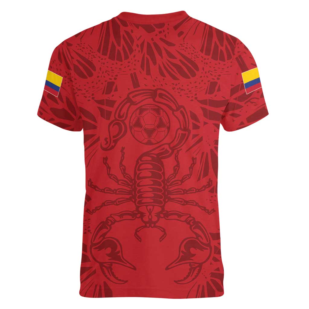 Colombia Rene Higuita Scorpion Kick Women V-Neck T-Shirt Away Retro 1995 Goalkeeper Legend - Wonder Print Shop