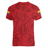 Colombia Rene Higuita Scorpion Kick Women V-Neck T-Shirt Away Retro 1995 Goalkeeper Legend - Wonder Print Shop