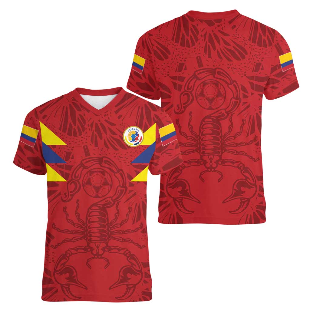 Colombia Rene Higuita Scorpion Kick Women V-Neck T-Shirt Away Retro 1995 Goalkeeper Legend - Wonder Print Shop