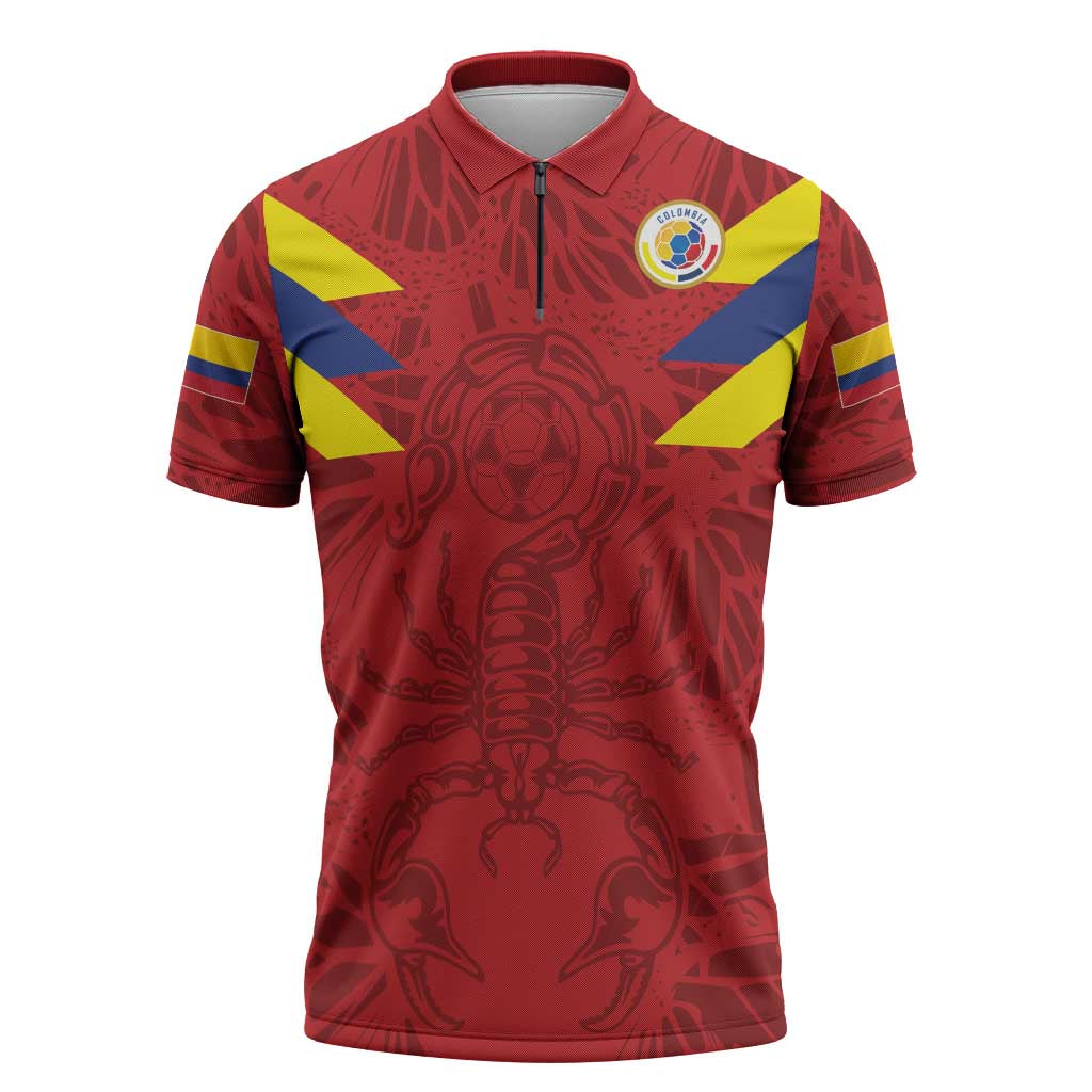 Colombia Rene Higuita Scorpion Kick Zipper Polo Shirt Away Retro 1995 Goalkeeper Legend - Wonder Print Shop