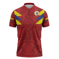 Colombia Rene Higuita Scorpion Kick Zipper Polo Shirt Away Retro 1995 Goalkeeper Legend - Wonder Print Shop