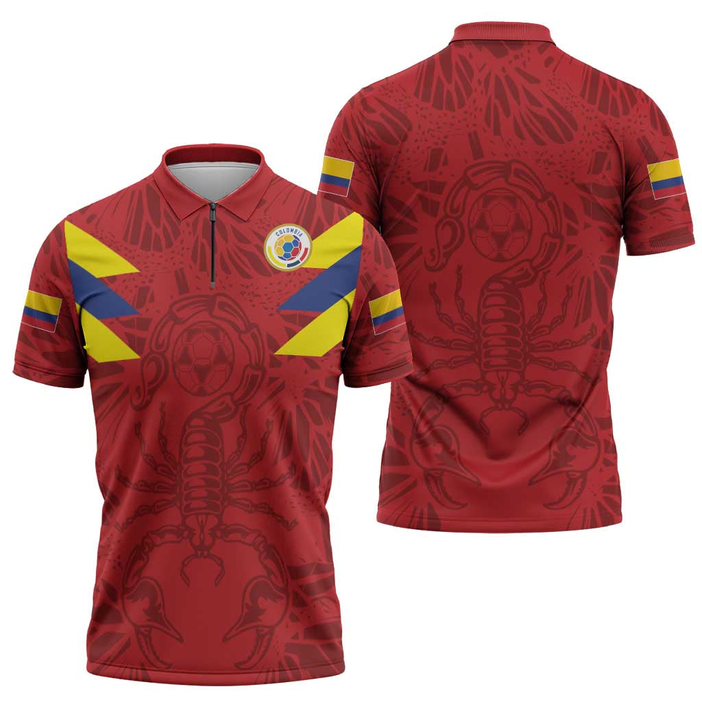 Colombia Rene Higuita Scorpion Kick Zipper Polo Shirt Away Retro 1995 Goalkeeper Legend - Wonder Print Shop