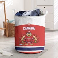 Canada Ice Hockey Laundry Basket Maple Leaf Turkey Mascot