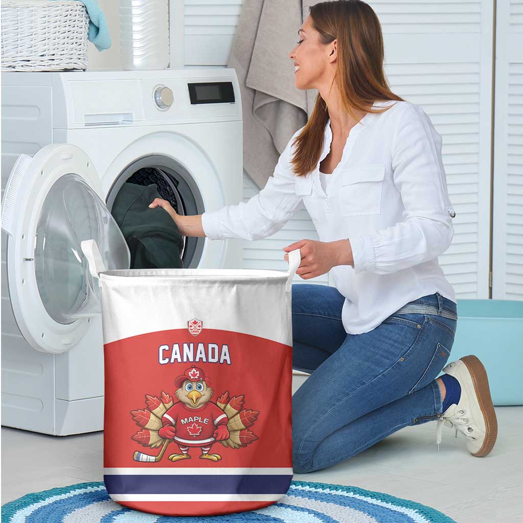 Canada Ice Hockey Laundry Basket Maple Leaf Turkey Mascot