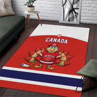 Canada Ice Hockey Area Rug Maple Leaf Turkey Mascot