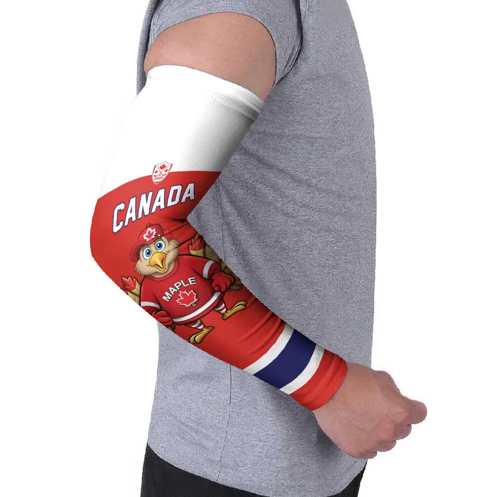 Canada Ice Hockey Custom Arm Sleeves Maple Leaf Turkey Mascot