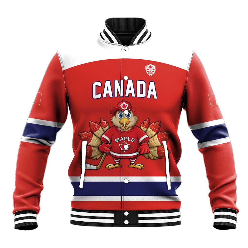 Canada Ice Hockey Custom Baseball Jacket Maple Leaf Turkey Mascot
