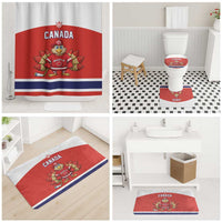 Canada Ice Hockey Bathroom Set Maple Leaf Turkey Mascot