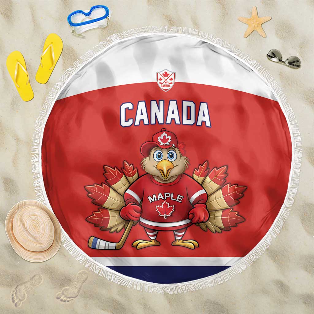 Canada Ice Hockey Beach Blanket Maple Leaf Turkey Mascot