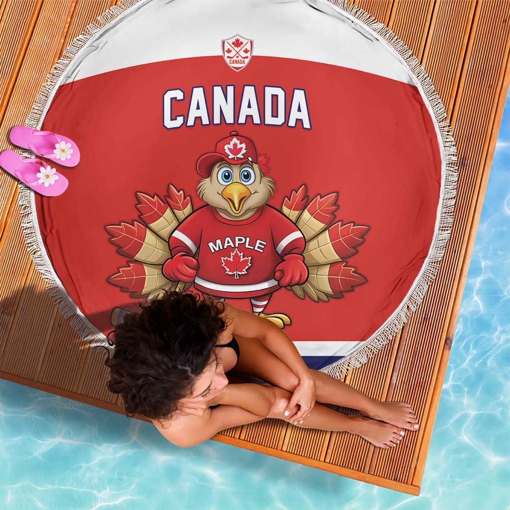 Canada Ice Hockey Beach Blanket Maple Leaf Turkey Mascot