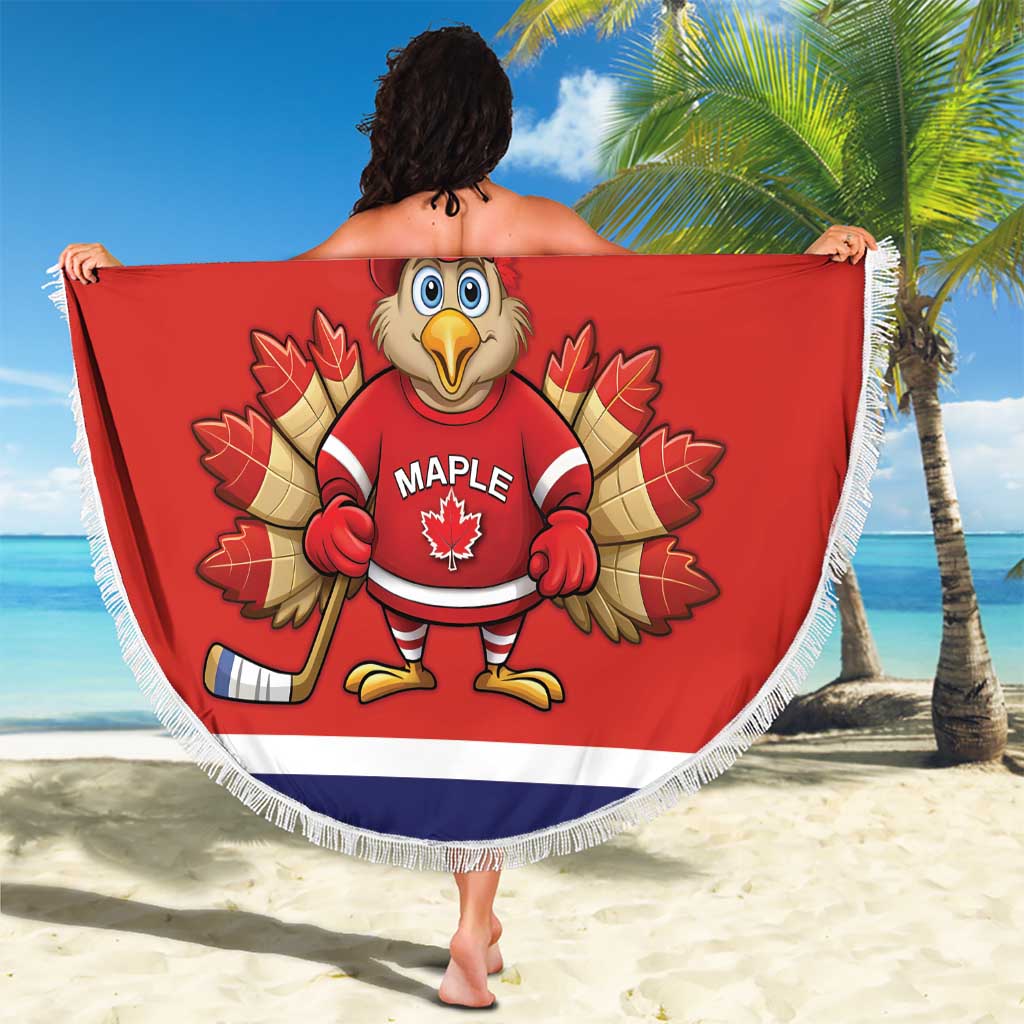 Canada Ice Hockey Beach Blanket Maple Leaf Turkey Mascot