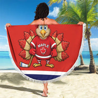 Canada Ice Hockey Beach Blanket Maple Leaf Turkey Mascot