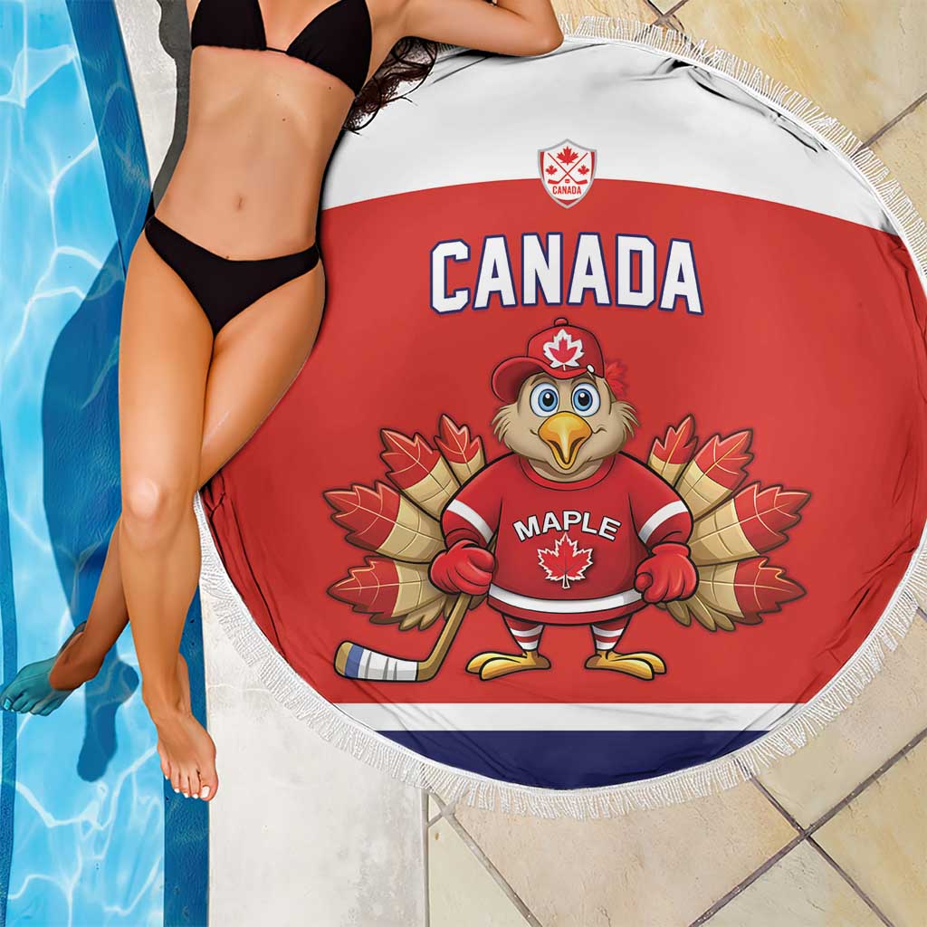 Canada Ice Hockey Beach Blanket Maple Leaf Turkey Mascot