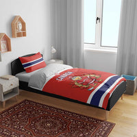 Canada Ice Hockey Bedding Set Maple Leaf Turkey Mascot