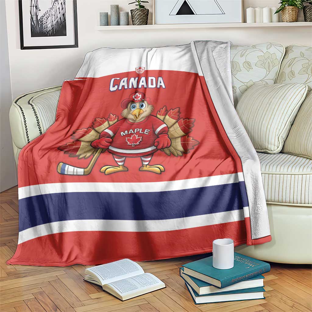 Canada Ice Hockey Blanket Maple Leaf Turkey Mascot