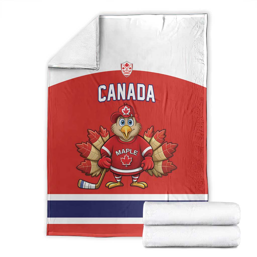 Canada Ice Hockey Blanket Maple Leaf Turkey Mascot
