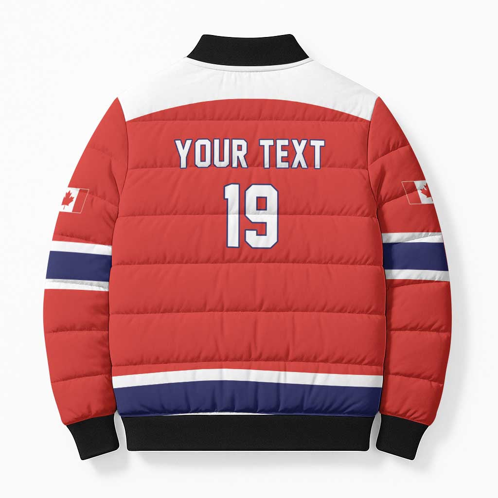 Canada Ice Hockey Custom Bomber Puffer Jacket Maple Leaf Turkey Mascot