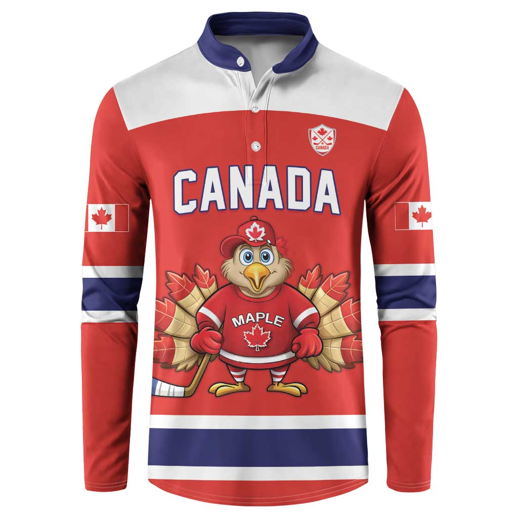 Canada Ice Hockey Custom Button Sweatshirt Maple Leaf Turkey Mascot