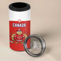 Canada Ice Hockey Custom 4 in 1 Can Cooler Tumbler Maple Leaf Turkey Mascot
