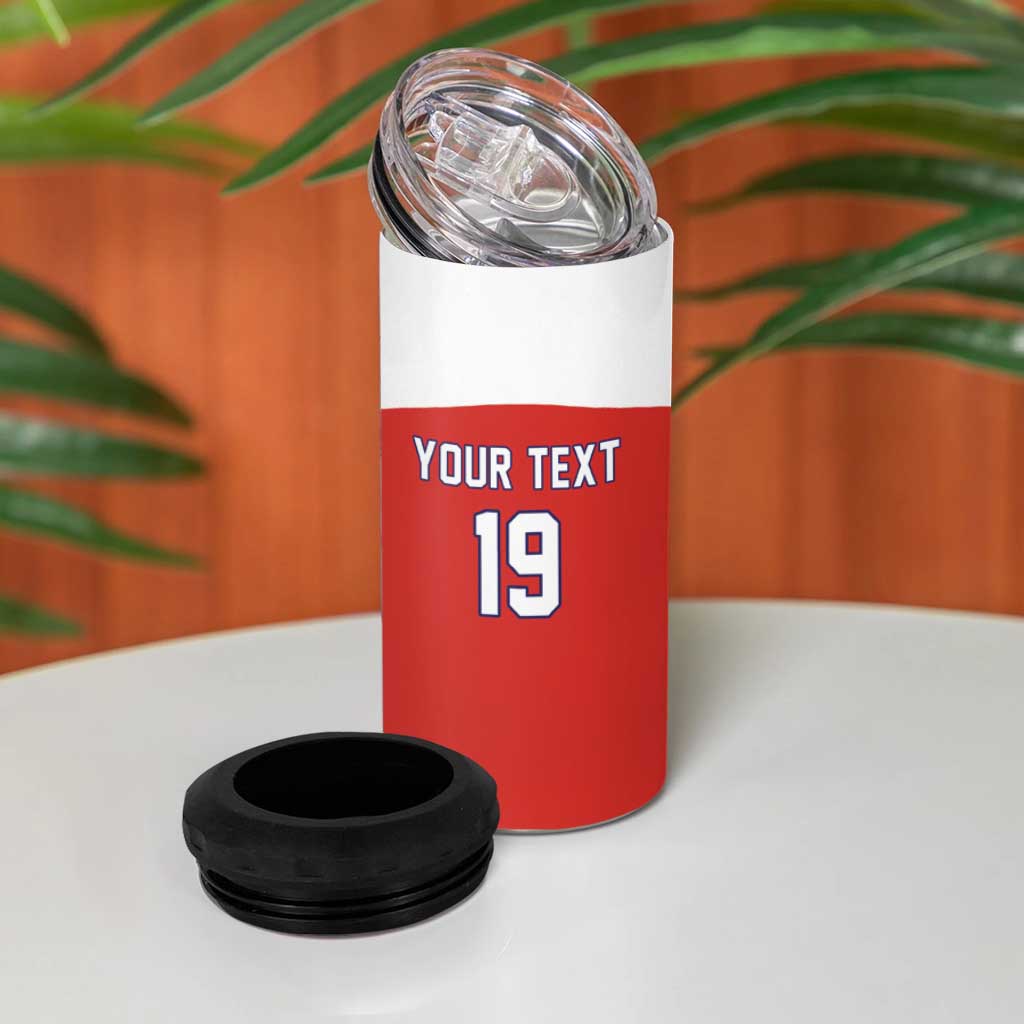 Canada Ice Hockey Custom 4 in 1 Can Cooler Tumbler Maple Leaf Turkey Mascot