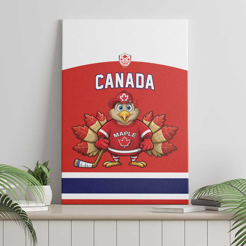 Canada Ice Hockey Canvas Wall Art Maple Leaf Turkey Mascot