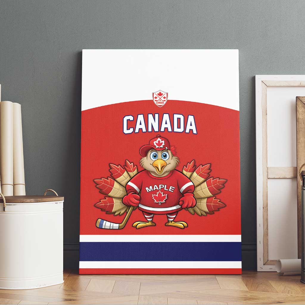 Canada Ice Hockey Canvas Wall Art Maple Leaf Turkey Mascot