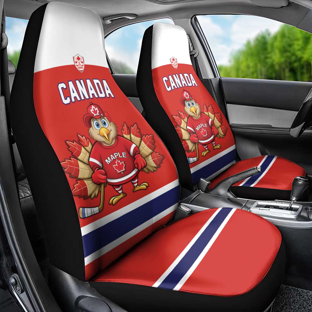 Canada Ice Hockey Car Seat Cover Maple Leaf Turkey Mascot