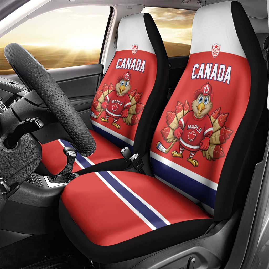 Canada Ice Hockey Car Seat Cover Maple Leaf Turkey Mascot