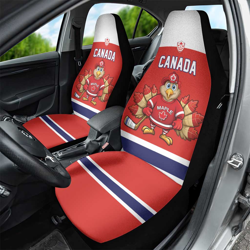 Canada Ice Hockey Car Seat Cover Maple Leaf Turkey Mascot