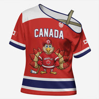 Canada Ice Hockey Custom Cross Shoulder Shirt Maple Leaf Turkey Mascot