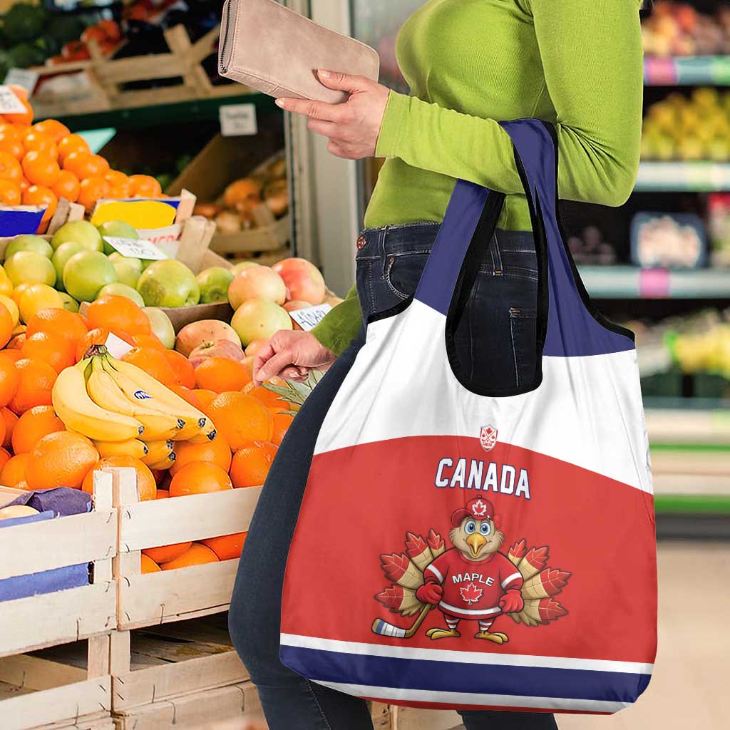 Canada Ice Hockey Grocery Bag Maple Leaf Turkey Mascot