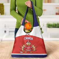 Canada Ice Hockey Grocery Bag Maple Leaf Turkey Mascot