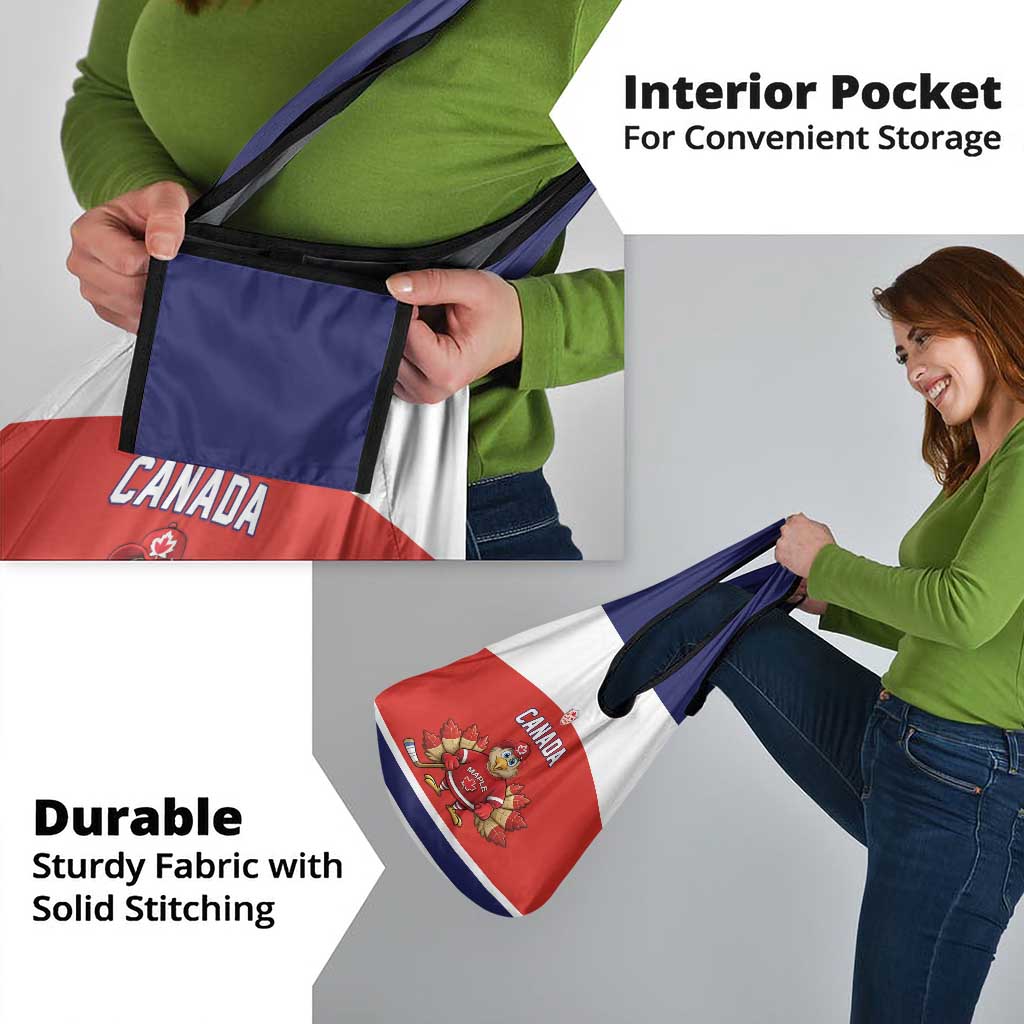 Canada Ice Hockey Grocery Bag Maple Leaf Turkey Mascot