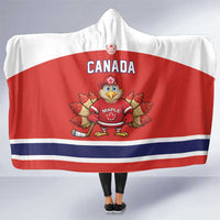 Canada Ice Hockey Hooded Blanket Maple Leaf Turkey Mascot