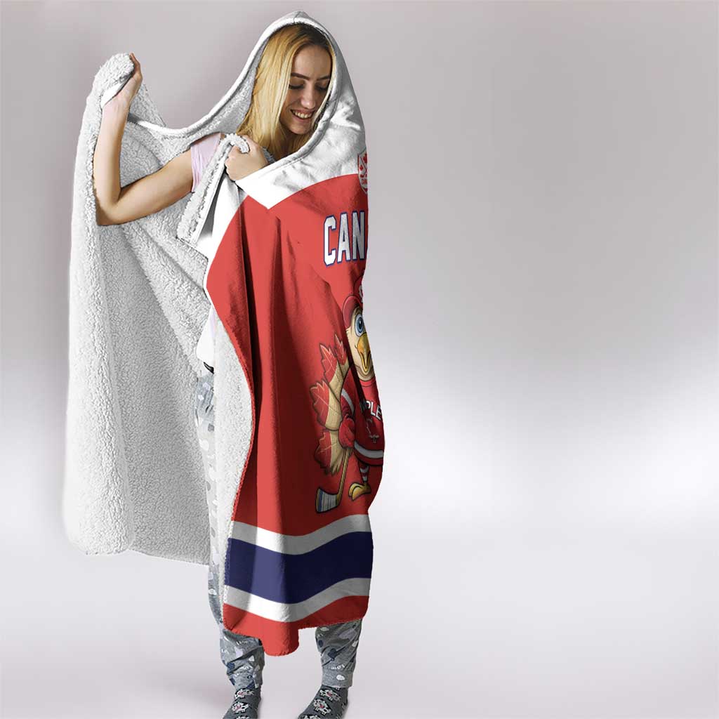 Canada Ice Hockey Hooded Blanket Maple Leaf Turkey Mascot