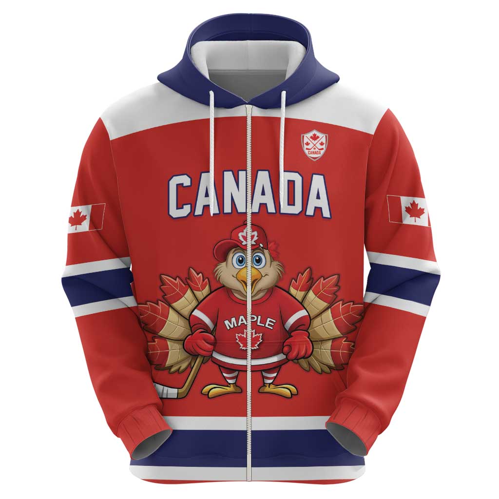 Canada Ice Hockey Custom Hoodie Maple Leaf Turkey Mascot