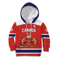 Canada Ice Hockey Custom Kid Hoodie Maple Leaf Turkey Mascot