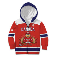 Canada Ice Hockey Custom Kid Hoodie Maple Leaf Turkey Mascot