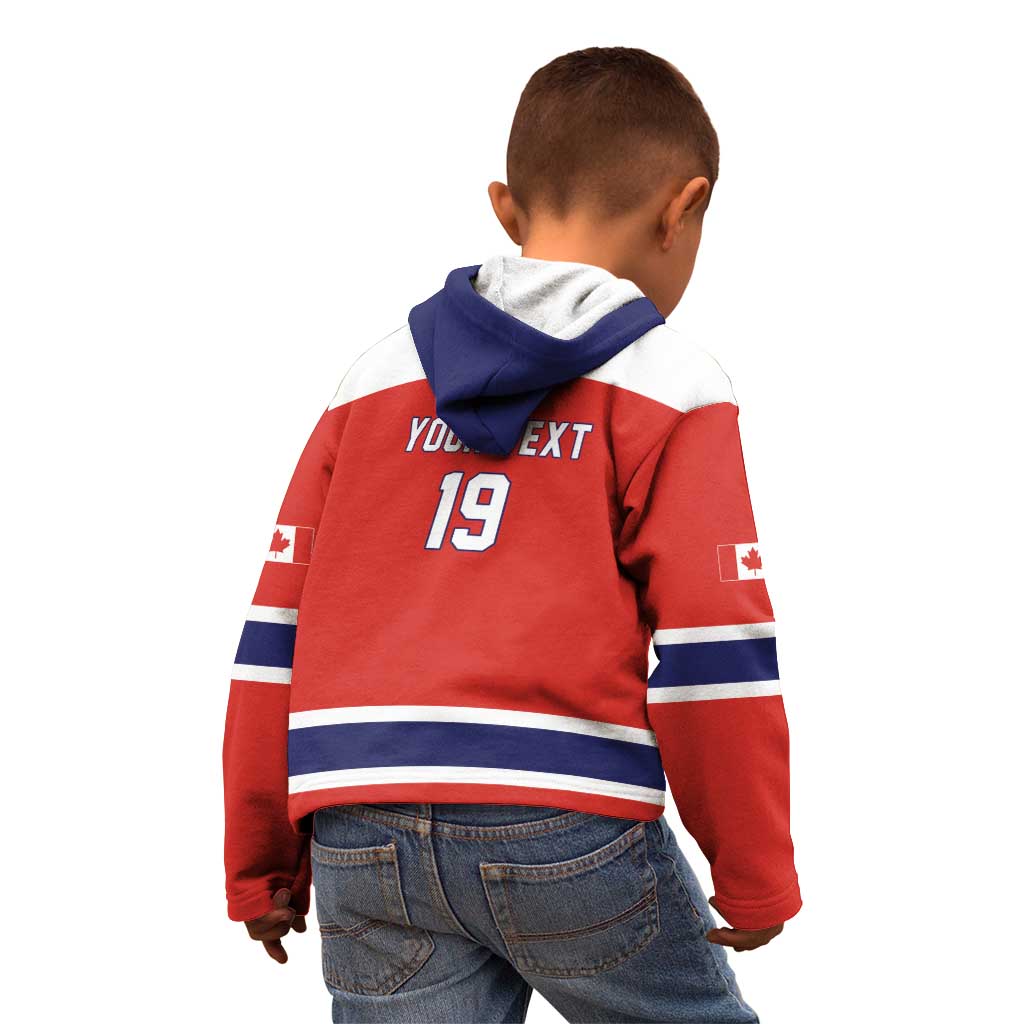 Canada Ice Hockey Custom Kid Hoodie Maple Leaf Turkey Mascot